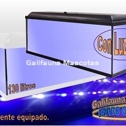 Acuario kit 130 Litros. Con luz azul. Efecto luz de luna. - Imagen 1