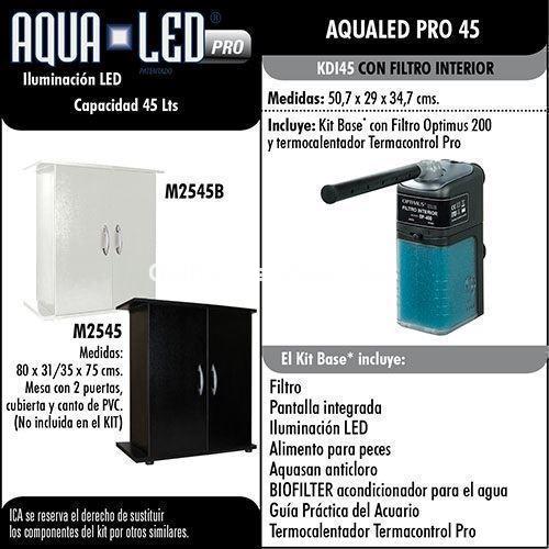 Acuario kit  45 Litros. Con luz azul. Efecto luz de luna. - Imagen 4