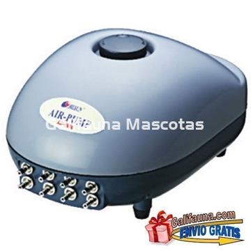 Aireador / Compresor de aire silencioso. 8 salidas. 1200 l/hora. - Imagen 1