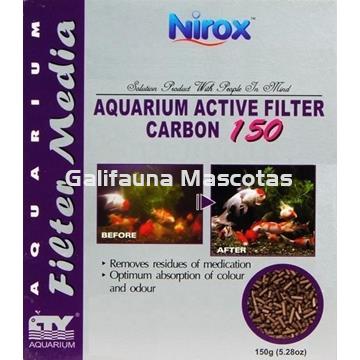 Carbón activo granulado para acuarios Nirox. En malla de tela. - Imagen 1