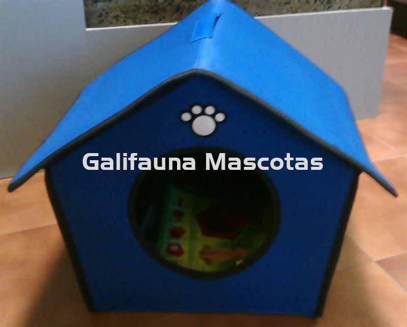 Caseta de lona azul para perro mediano o pequeño. - Imagen 1