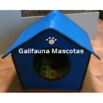Caseta de lona azul para perro mediano o pequeño. - Imagen 1