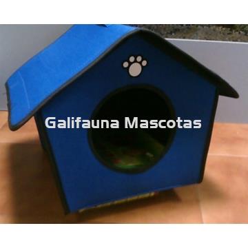 Caseta de lona azul para perro mediano o pequeño. - Imagen 2