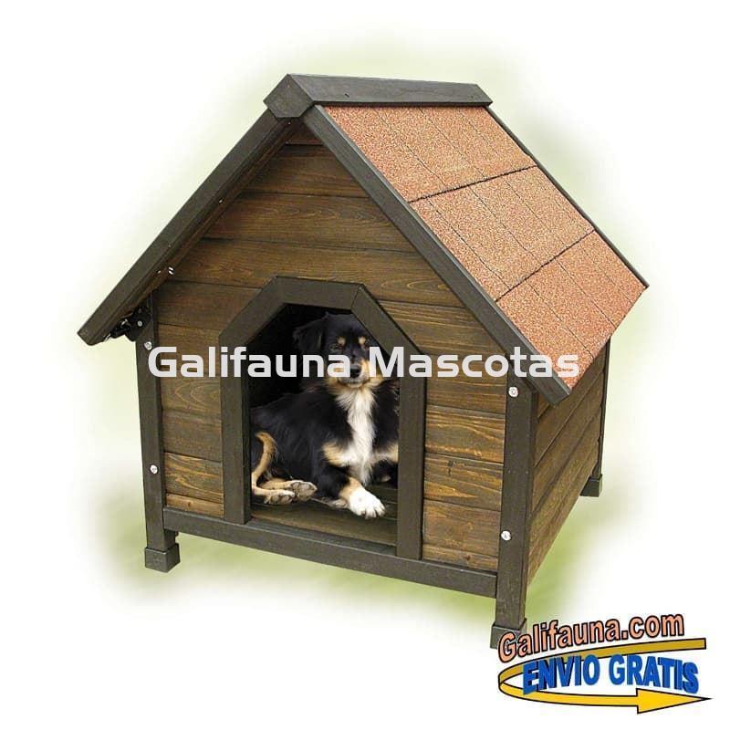 Caseta madera con techo impermeable para perro L72 x  F76 x  A72 Cms. - Imagen 1