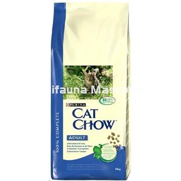 CAT CHOW salmón y atún. Para gatos adultos, con salmon y atun. - Imagen 1