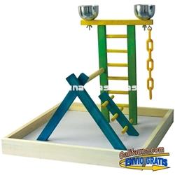 Centro de entrenamiento  y juegos. Gimnasio gigante para pájaros 45 cm. - Imagen 1