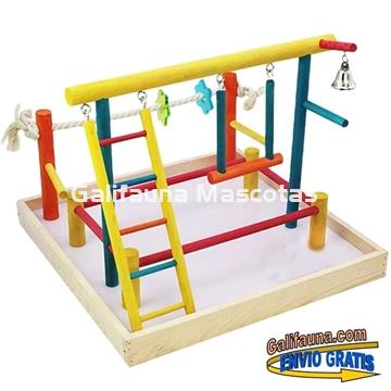 Centro de entrenamiento  y juegos. Gimnasio grande para pájaros 35 cm. - Imagen 1