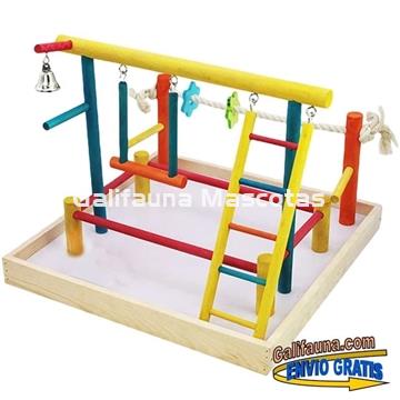 Centro de entrenamiento  y juegos. Gimnasio grande para pájaros 35 cm. - Imagen 2