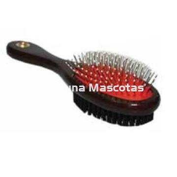 Cepillo doble mediano en madera para perros. - Imagen 1