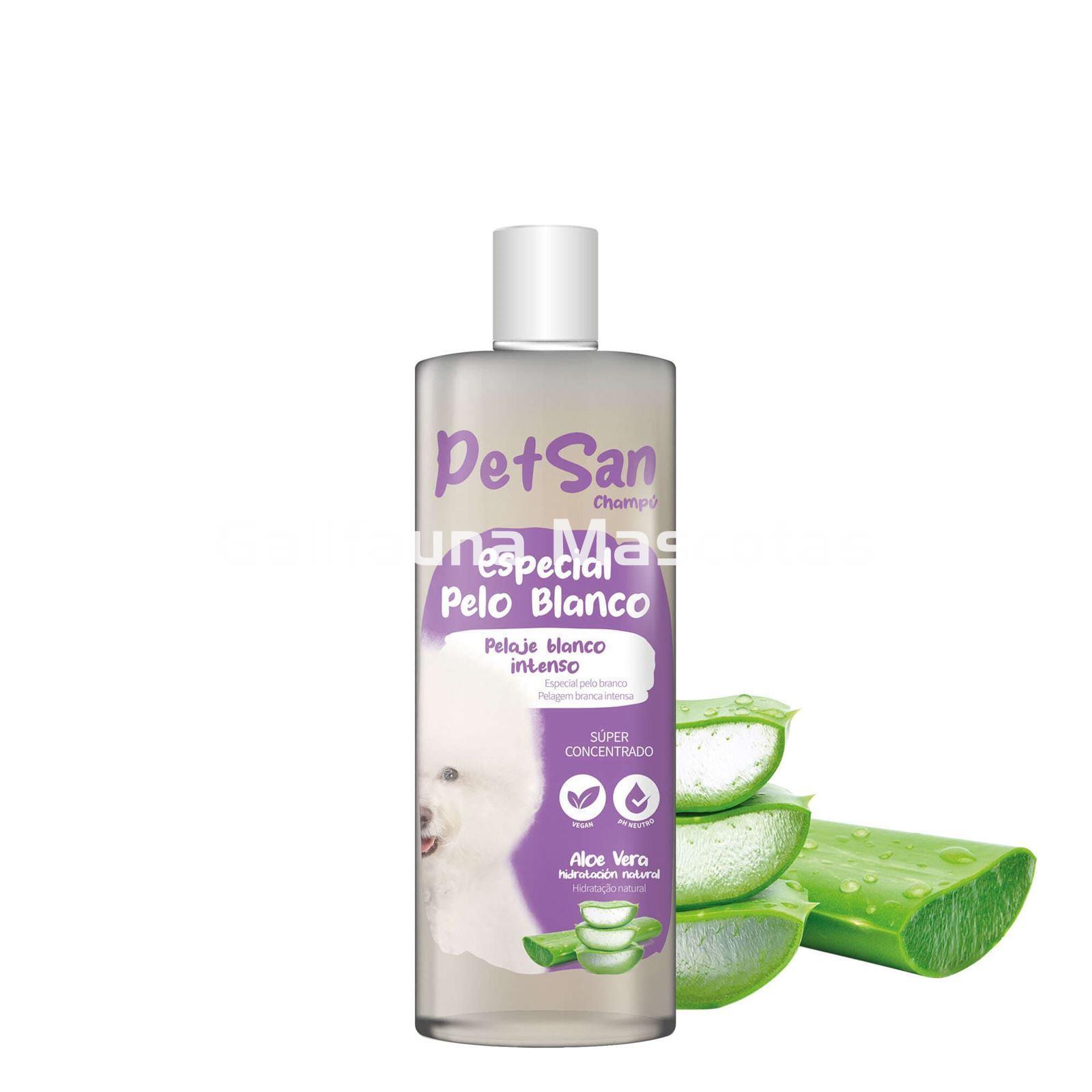 Champú especial pelo blanco con Aloe Vera para perros PetSan - Imagen 1