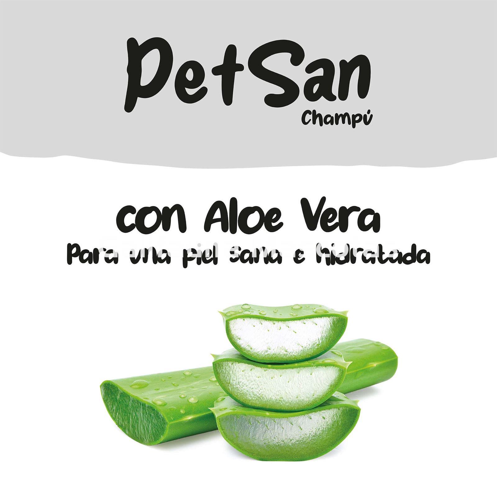 Champú especial pelo negro con Aloe Vera para perros PetSan - Imagen 3