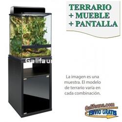 COMBO Terrario + Mesa + Sistema de iluminación.  45x45 cm en varias alturas. - Imagen 2