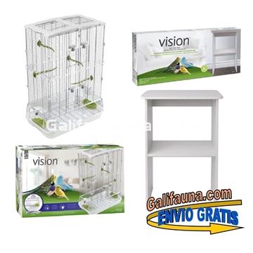 CONJUNTO JAULA+MESA VISION M02.  61 x 38 x 166,5 cm. "La jaula mas limpia del mercado" - Imagen 1