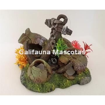 Decoración Ancla con Anforas rotas Grande. - Imagen 1