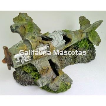 Decoración avion hundido grande. 26x17,5x13 cm - Imagen 1