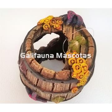 Decoración Barril agujereado con corales. - Imagen 2