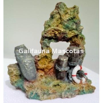 Decoración Roca grande con anfora. - Imagen 1