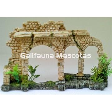 Decoración ruinas romanas triple arco. 25x6,5x15 cm - Imagen 1