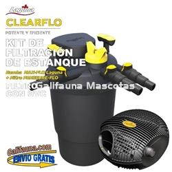 Filtro presurizado + bomba para estanque KIT CLEAR FLO LAGUNA FILTRO Y BOMBA. Con un clarificador UVC incluído. - Imagen 1