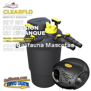 Filtro presurizado + bomba para estanque KIT CLEAR FLO LAGUNA FILTRO Y BOMBA. Con un clarificador UVC incluído. - Imagen 1