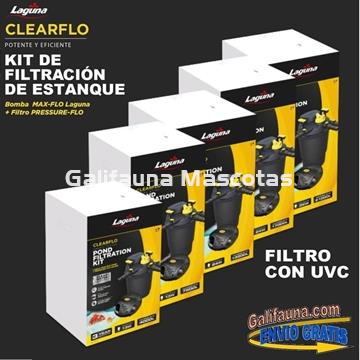 Filtro presurizado + bomba para estanque KIT CLEAR FLO LAGUNA FILTRO Y BOMBA. Con un clarificador UVC incluído. - Imagen 2