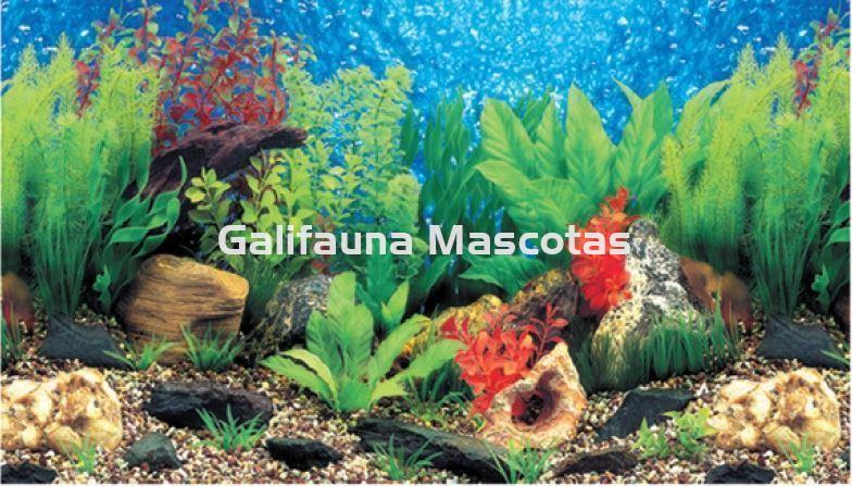 Fondo de acuario doble Rocas 3D / Plantas. Alto 49 cm. - Imagen 3