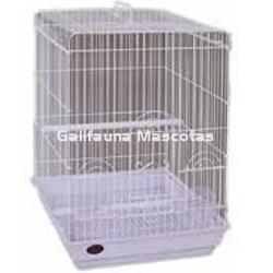 Jaula para loros cuadrada blanca de hierro. 40x40x59cm. Super-reforzada - Imagen 1