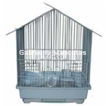 Jaula para pajaros modelo casita. 30x23x39cm. - Imagen 1