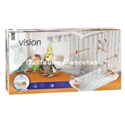 Jaula VISION. Modelo L12 de 75 x 38 x 92,5 cm. Alambre grueso. "La jaula mas limpia del mercado" - Imagen 2