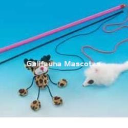 Juego Gato. Mango con goma y peluche muñeco. - Imagen 1