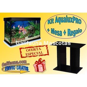 KIT ACUARIO de 100 litros AQUALUXPRO + MESA + DOBLE REGALO. - Imagen 2