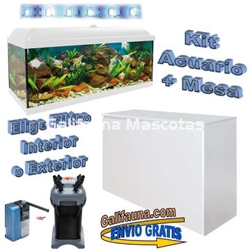 Kit acuario + Mesa Aqua-LED 130 litros. ACUARIO + MESA. - Imagen 1