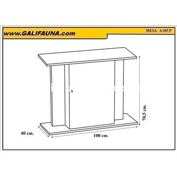 Mesa de acuario 100 x 40 cm. 100/200 litros aprox, Con puerta. - Imagen 2