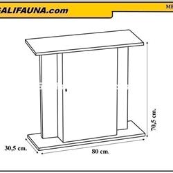 Mesa de acuario 80 x 30 cm. 80/120 litros aprox. Con puerta. - Imagen 2