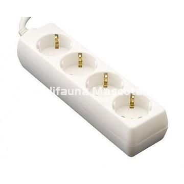 Regleta 4 tomas. Cable Alargador. Base de 4 enchufes. - Imagen 1