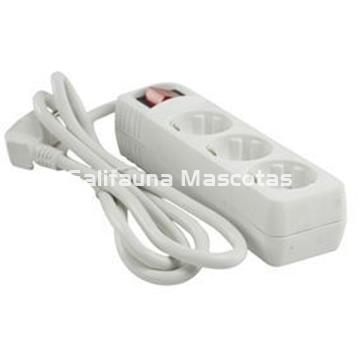 Regleta con interruptor 3 tomas. Cable Alargador. Base de 3 enchufes. - Imagen 2