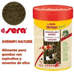 Sera Shrimps Nature. Alimento para gambas con espirulina y amentos de aliso. - Imagen 1
