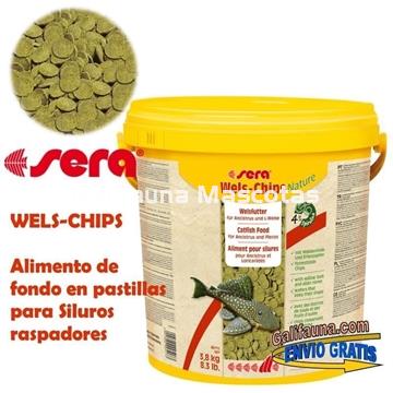 Sera  Wels-Chips. Bote grande de 10 litros. Para siluros raspadores. - Imagen 1