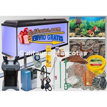 SuperKIT Acuario CLASIC LED 130 Litros con todo lo necesario para su montaje y mantenimiento. - Imagen 1