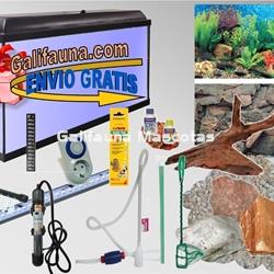 SuperKIT Acuario CLASIC LED  45 Litros con todo lo necesario para su montaje y mantenimiento. - Imagen 1