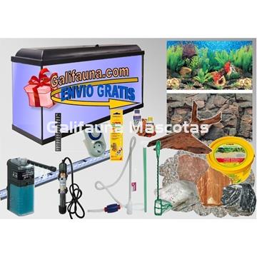 SuperKIT Acuario CLASIC LED  68 Litros con todo lo necesario para su montaje y mantenimiento. - Imagen 1