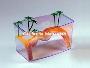 Tortuguera naxos con  isla y palmeras. - Imagen 1