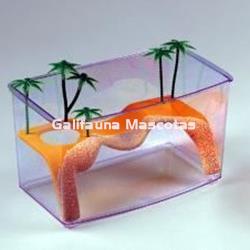 Tortuguera naxos con  isla y palmeras. - Imagen 1