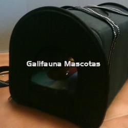 Transportín de lona negro para perro mediano o pequeño. - Imagen 2