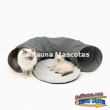 Túnel con cama. Diversión y suaves siestas para tu gato. - Imagen 1