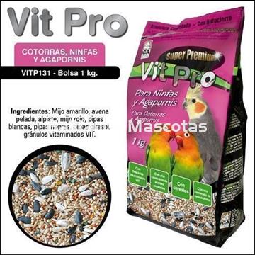 VITPRO Cotorras, Agapornis y Ninfas. Alimento super premium para aves. - Imagen 1